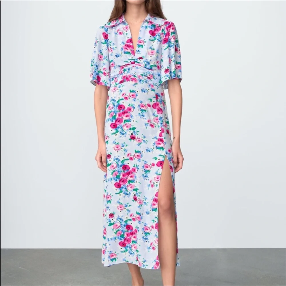 NWT ZARA FLORAL PRINT DRESS - Picture 5 of 8